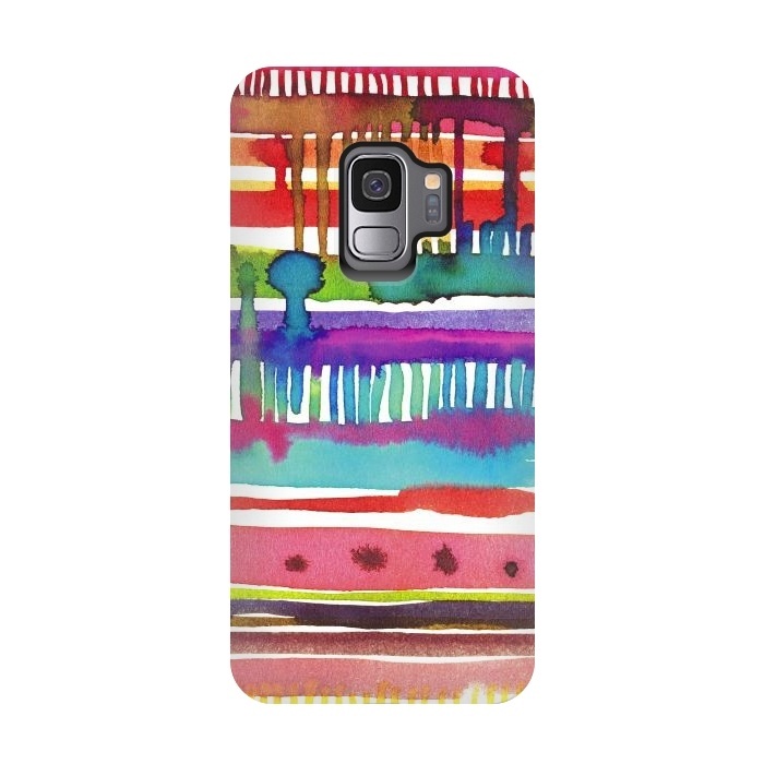 Galaxy S9 StrongFit Irregular Watercolor Lines Vainica by Ninola Design