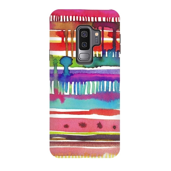 Galaxy S9 plus StrongFit Irregular Watercolor Lines Vainica by Ninola Design