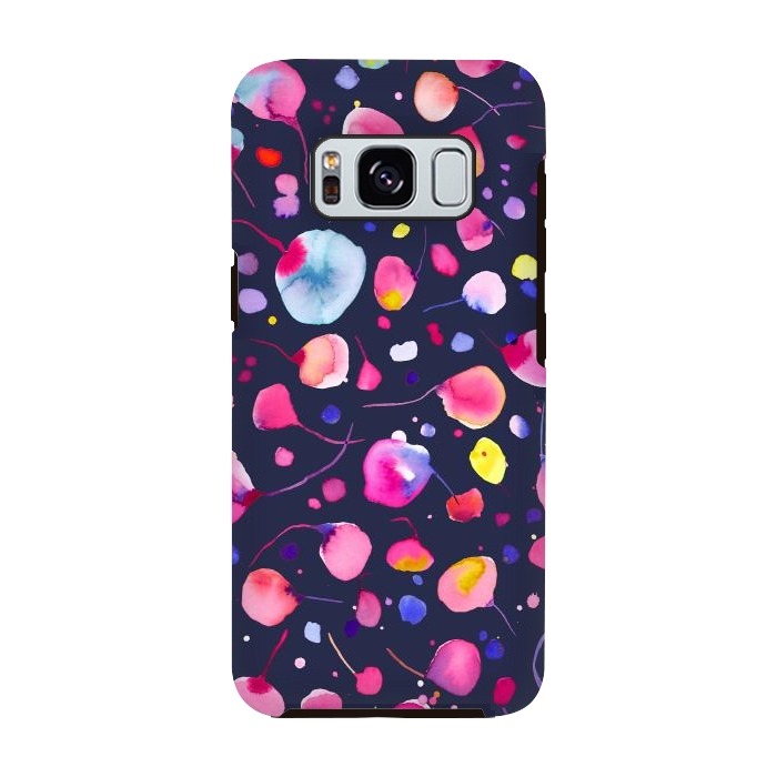 Galaxy S8 StrongFit Flying Seeds Navy by Ninola Design
