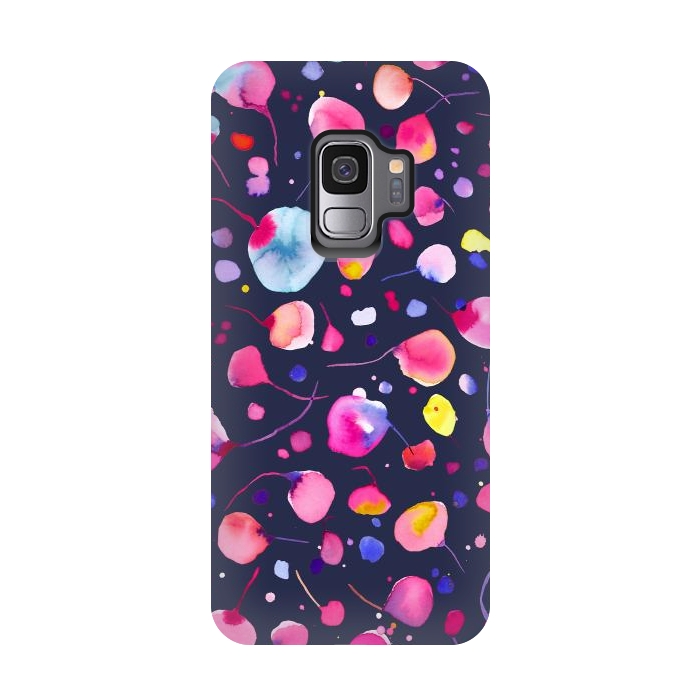 Galaxy S9 StrongFit Flying Seeds Navy by Ninola Design