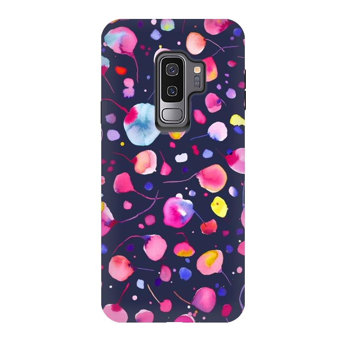 Galaxy S9 plus StrongFit Flying Seeds Navy by Ninola Design