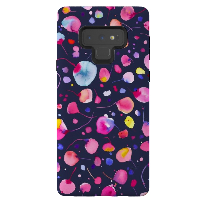 Galaxy Note 9 StrongFit Flying Seeds Navy by Ninola Design