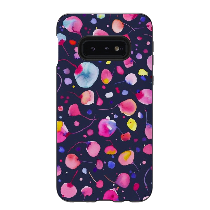 Galaxy S10e StrongFit Flying Seeds Navy by Ninola Design