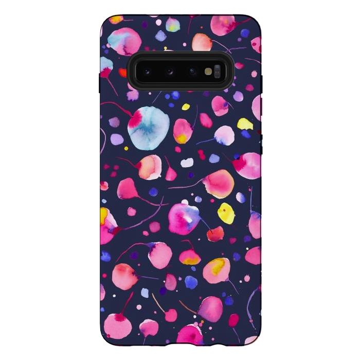 Galaxy S10 plus StrongFit Flying Seeds Navy by Ninola Design