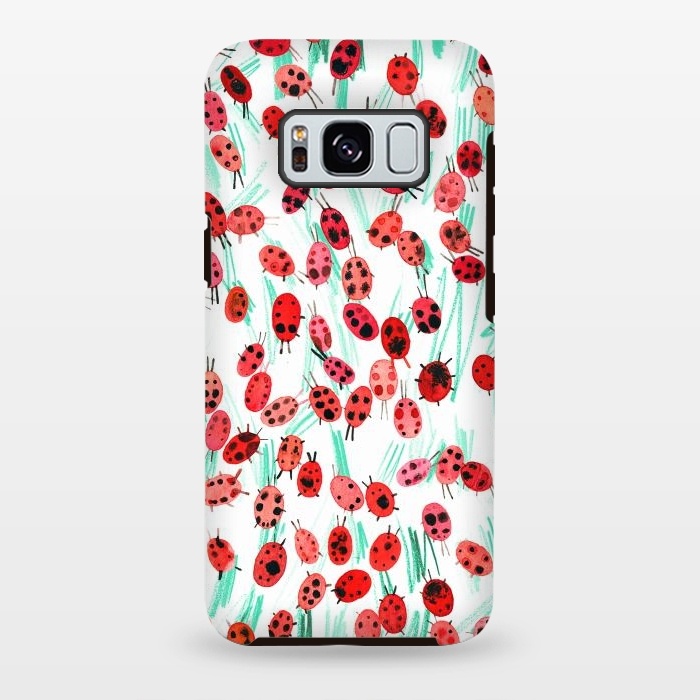 Galaxy S8 plus StrongFit Ladybugs on grass by Ninola Design