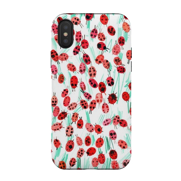 iPhone Xs / X StrongFit Ladybugs on grass by Ninola Design