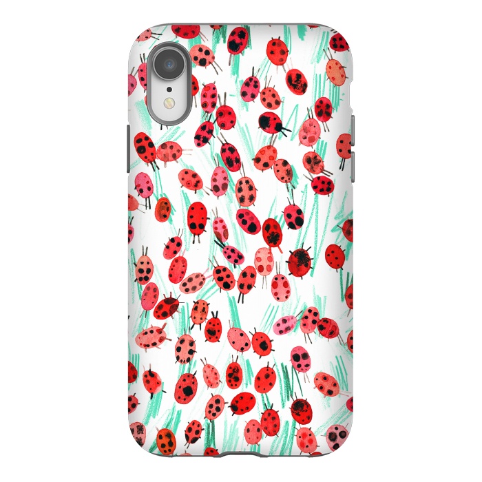 iPhone Xr StrongFit Ladybugs on grass by Ninola Design