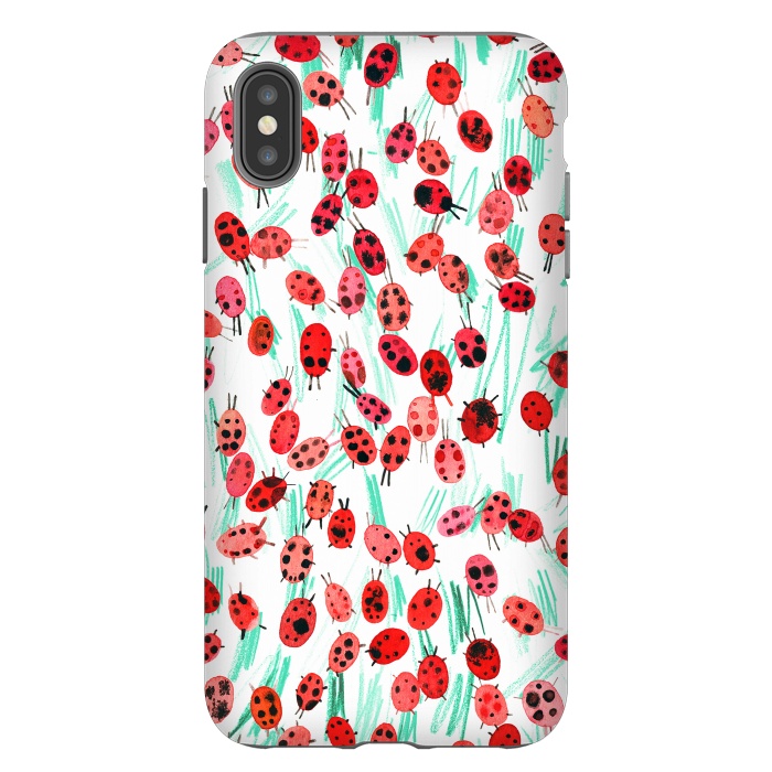 iPhone Xs Max StrongFit Ladybugs on grass by Ninola Design