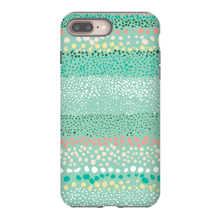 iPhone 7 plus StrongFit Little Textured Dots Green by Ninola Design