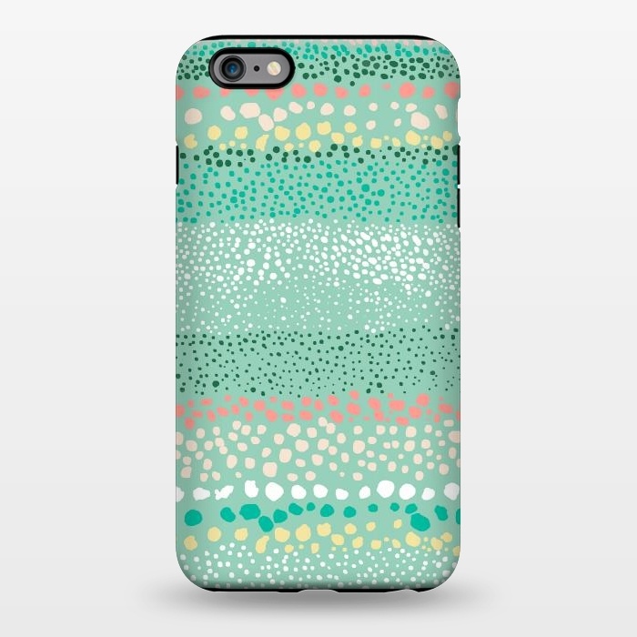 iPhone 6/6s plus StrongFit Little Textured Dots Green by Ninola Design