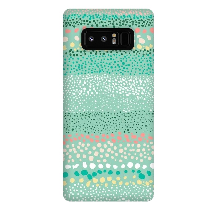 Galaxy Note 8 StrongFit Little Textured Dots Green by Ninola Design