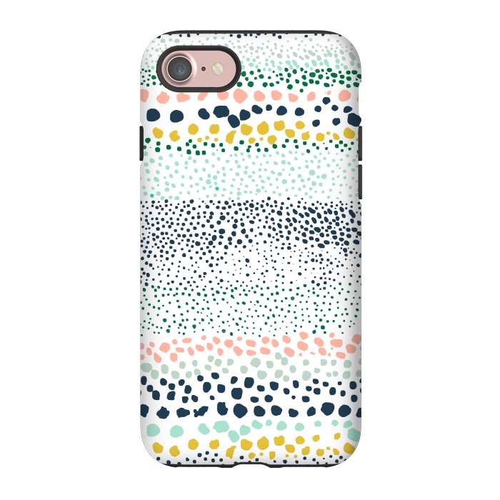 iPhone 7 StrongFit Little Textured Dots White by Ninola Design