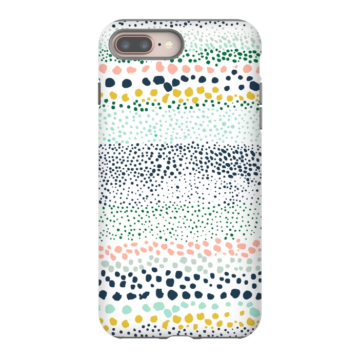 iPhone 7 plus StrongFit Little Textured Dots White by Ninola Design