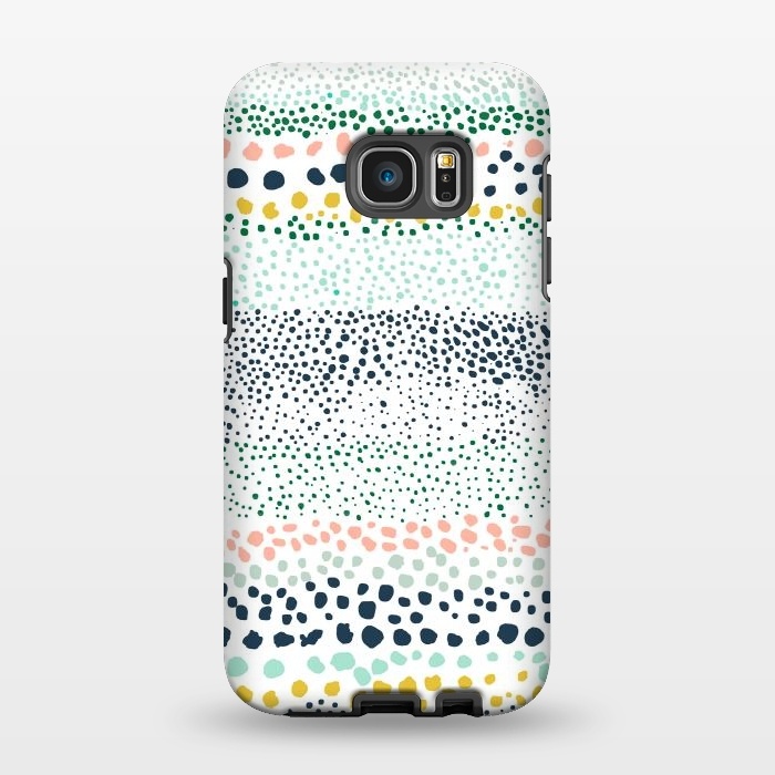 Galaxy S7 EDGE StrongFit Little Textured Dots White by Ninola Design