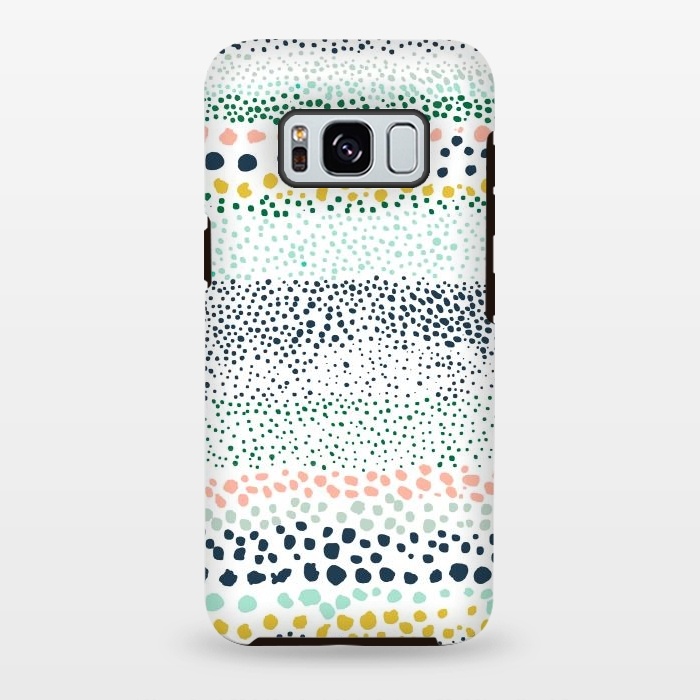 Galaxy S8 plus StrongFit Little Textured Dots White by Ninola Design