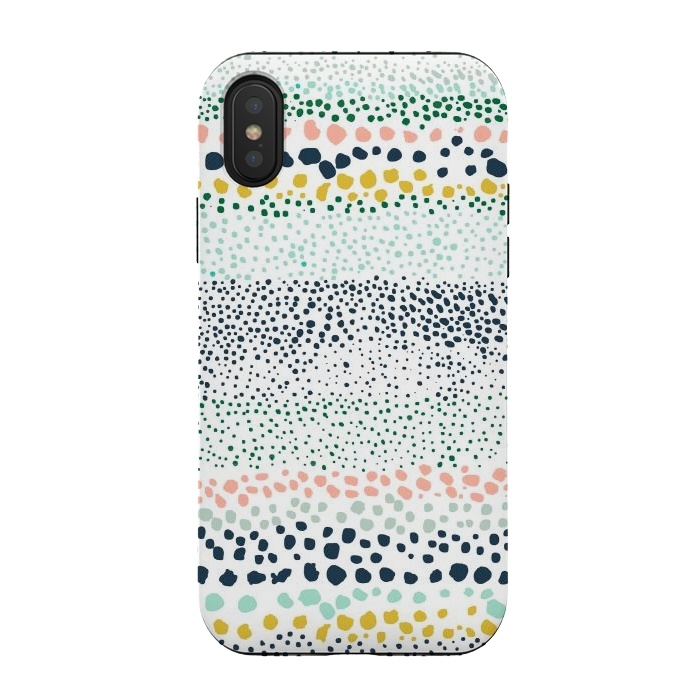 iPhone Xs / X StrongFit Little Textured Dots White by Ninola Design