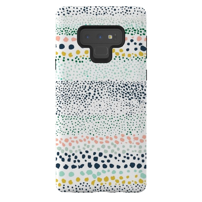 Galaxy Note 9 StrongFit Little Textured Dots White by Ninola Design