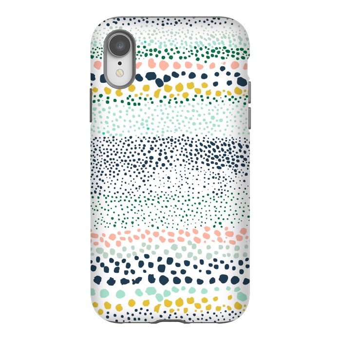 iPhone Xr StrongFit Little Textured Dots White by Ninola Design