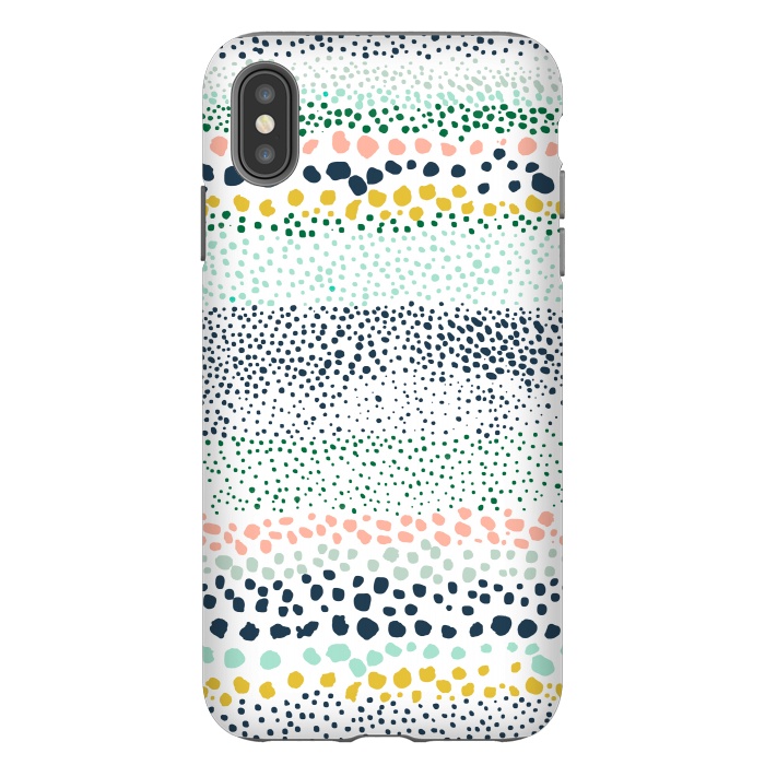 iPhone Xs Max StrongFit Little Textured Dots White by Ninola Design