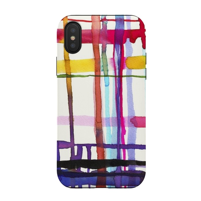 iPhone Xs / X StrongFit Watercolor Loom Telar by Ninola Design