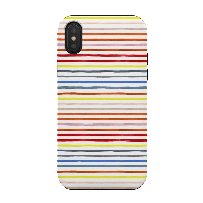 iPhone Xs / X StrongFit Marker Summer Color Stripes by Ninola Design