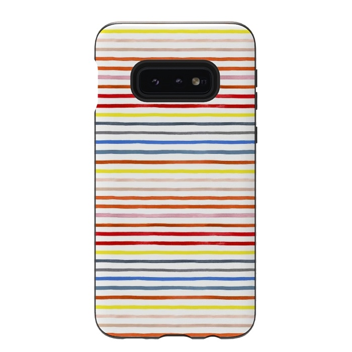 Galaxy S10e StrongFit Marker Summer Color Stripes by Ninola Design