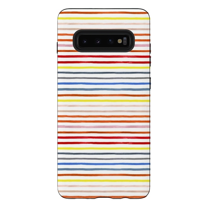 Galaxy S10 plus StrongFit Marker Summer Color Stripes by Ninola Design