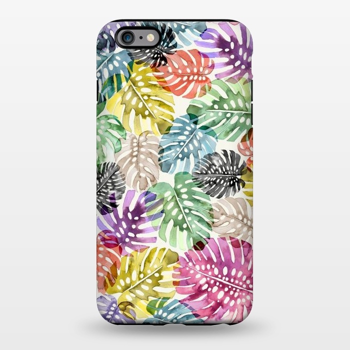iPhone 6/6s plus StrongFit Colorful Tropical Monstera Leaves by Ninola Design