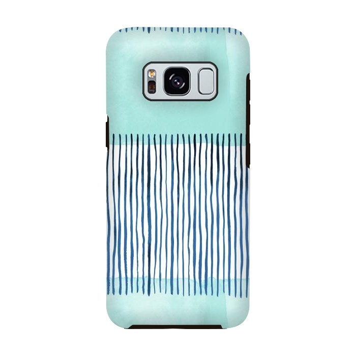 Galaxy S8 StrongFit Minimal Stripes Blue by Ninola Design