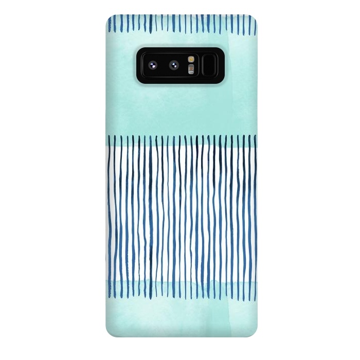 Galaxy Note 8 StrongFit Minimal Stripes Blue by Ninola Design