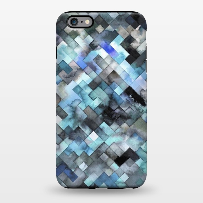 iPhone 6/6s plus StrongFit Moody Geometry Blue by Ninola Design