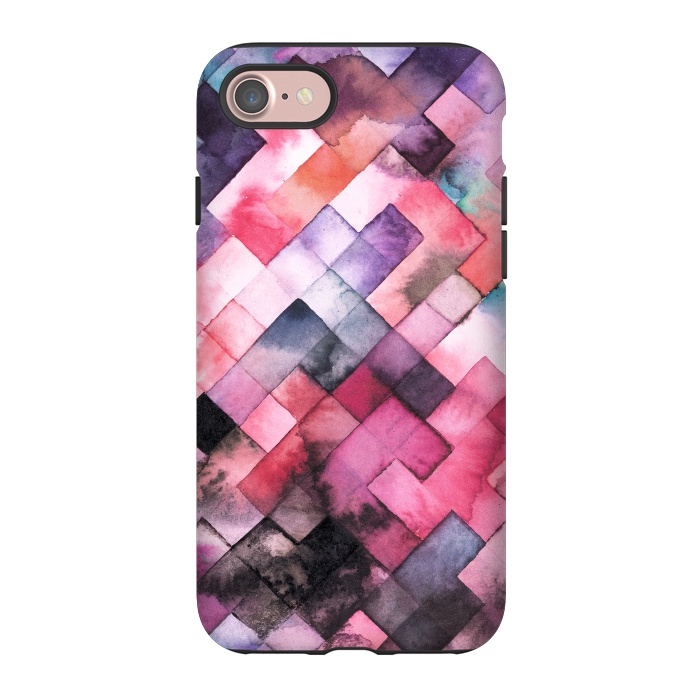 iPhone 7 StrongFit Moody Geometry Pink by Ninola Design