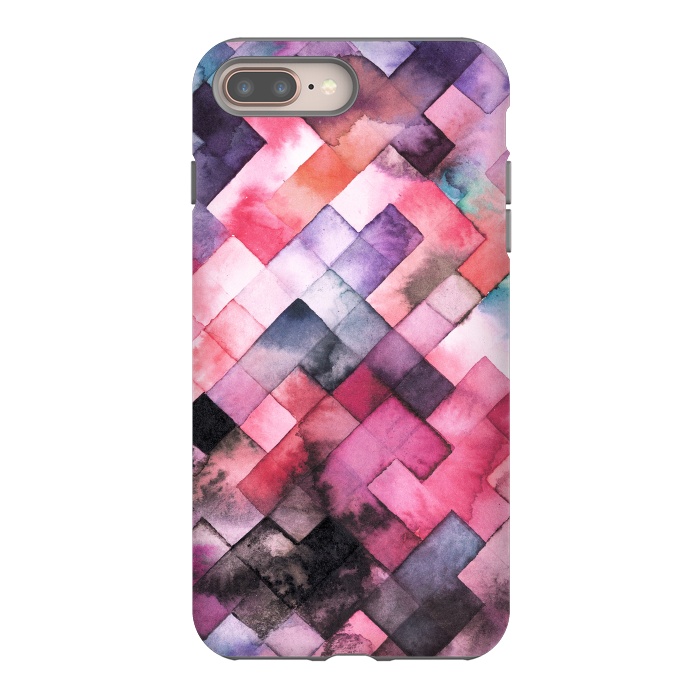 iPhone 7 plus StrongFit Moody Geometry Pink by Ninola Design