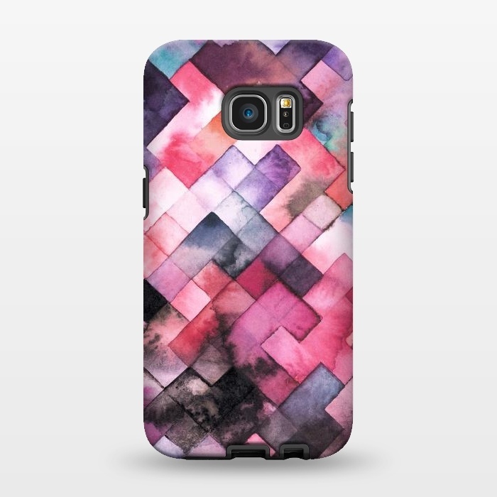 Galaxy S7 EDGE StrongFit Moody Geometry Pink by Ninola Design