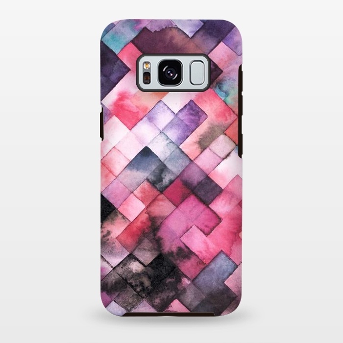 Galaxy S8 plus StrongFit Moody Geometry Pink by Ninola Design