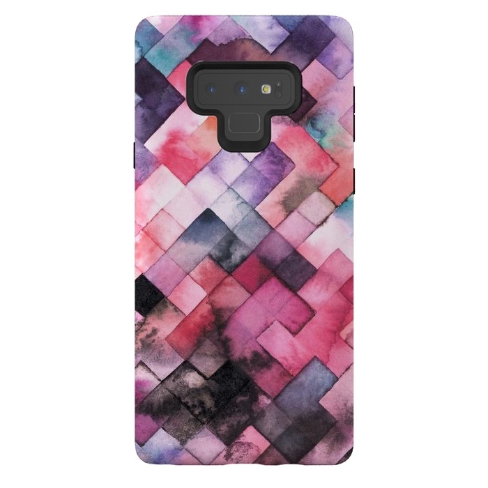 Galaxy Note 9 StrongFit Moody Geometry Pink by Ninola Design