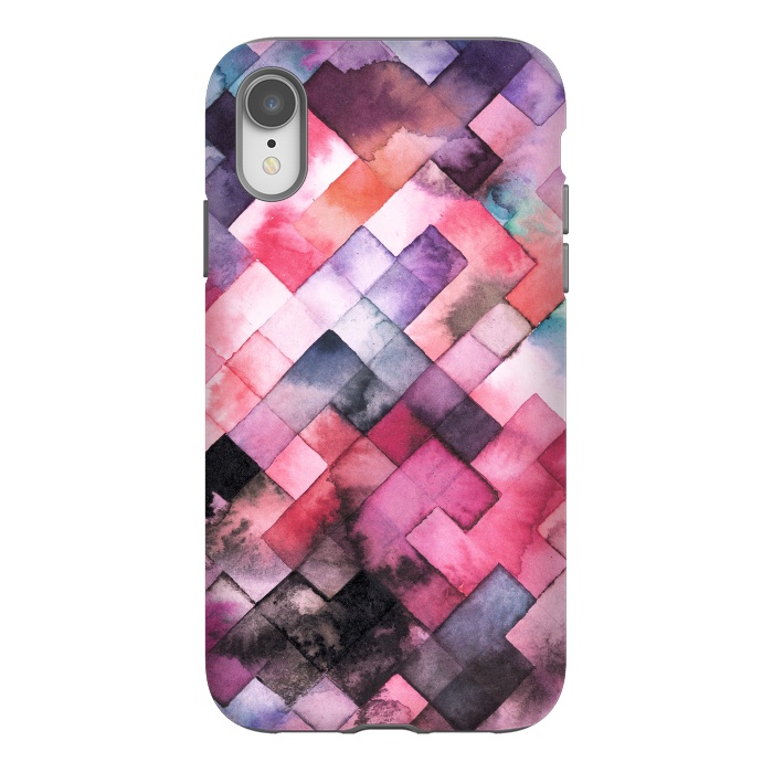 iPhone Xr StrongFit Moody Geometry Pink by Ninola Design