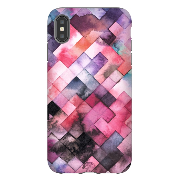 iPhone Xs Max StrongFit Moody Geometry Pink by Ninola Design