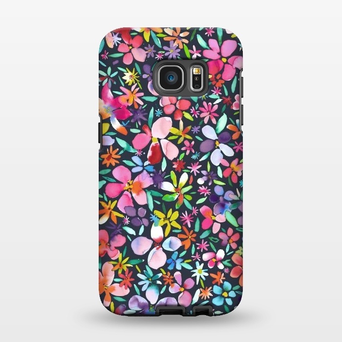 Galaxy S7 EDGE StrongFit Multicolored Petals Flowers by Ninola Design