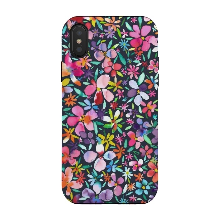 iPhone Xs / X StrongFit Multicolored Petals Flowers by Ninola Design