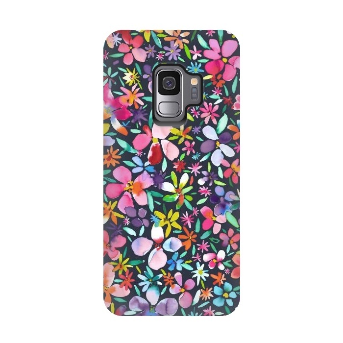 Galaxy S9 StrongFit Multicolored Petals Flowers by Ninola Design