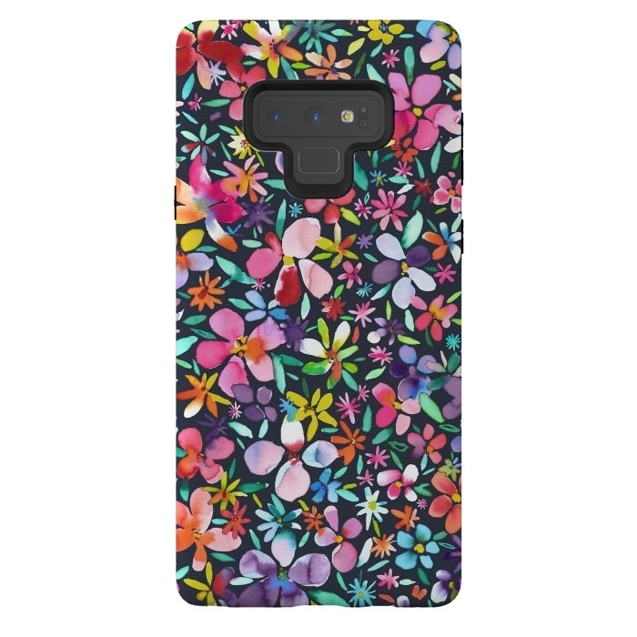 Galaxy Note 9 StrongFit Multicolored Petals Flowers by Ninola Design