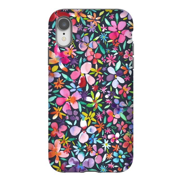 iPhone Xr StrongFit Multicolored Petals Flowers by Ninola Design