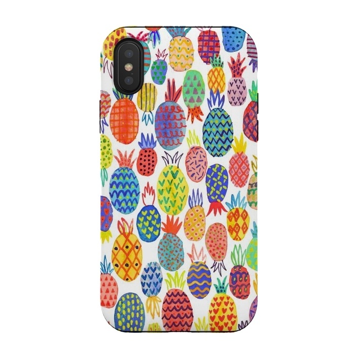 iPhone Xs / X StrongFit Cute Pineapples by Ninola Design