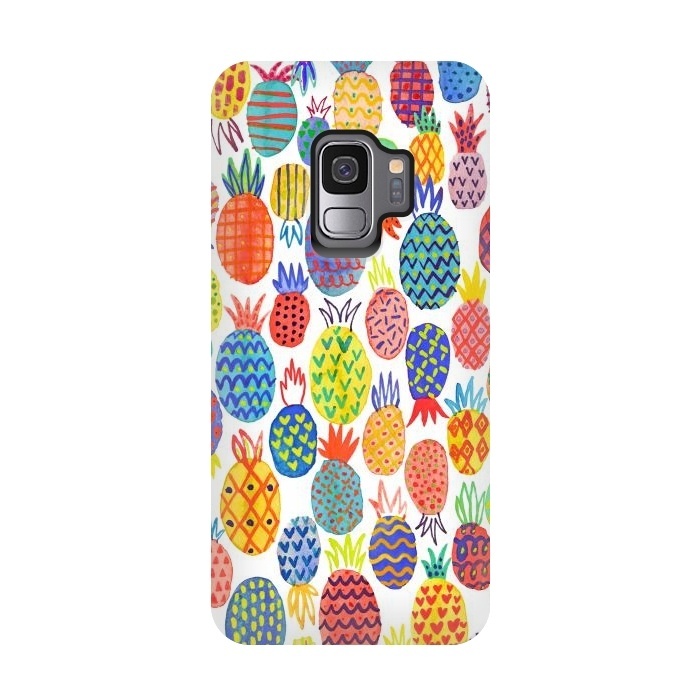 Galaxy S9 StrongFit Cute Pineapples by Ninola Design