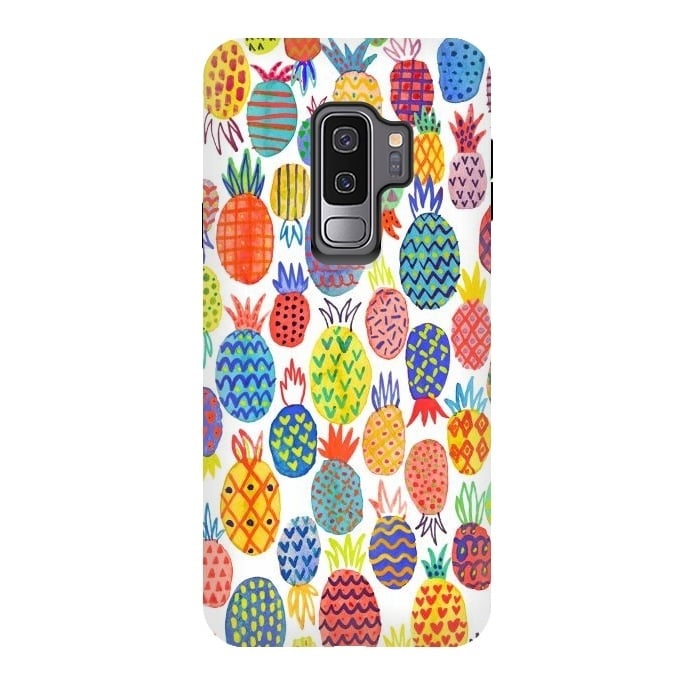 Galaxy S9 plus StrongFit Cute Pineapples by Ninola Design