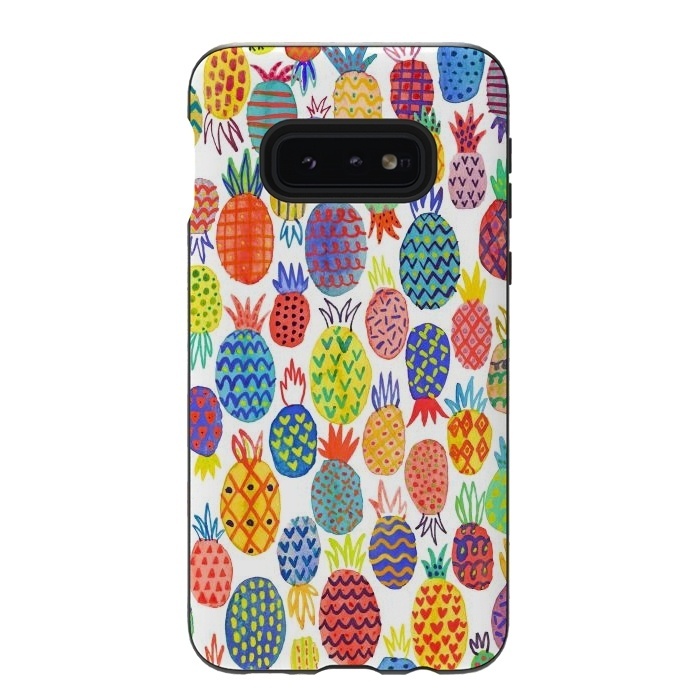 Galaxy S10e StrongFit Cute Pineapples by Ninola Design