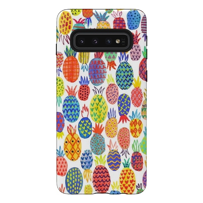 Galaxy S10 StrongFit Cute Pineapples by Ninola Design