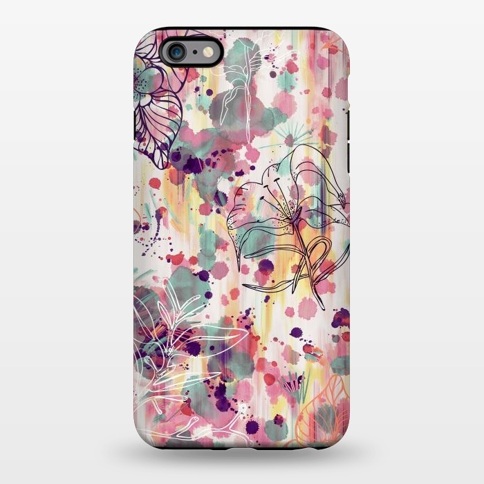 iPhone 6/6s plus StrongFit Pink Flowers Graffiti by Ninola Design