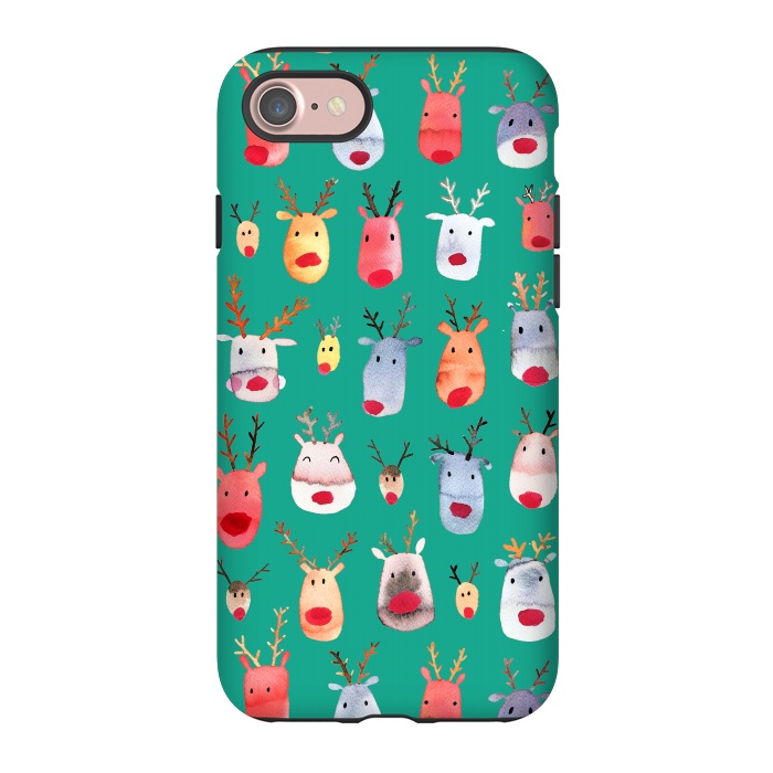 iPhone 7 StrongFit Christmas Winter Rudolph Reindeer by Ninola Design